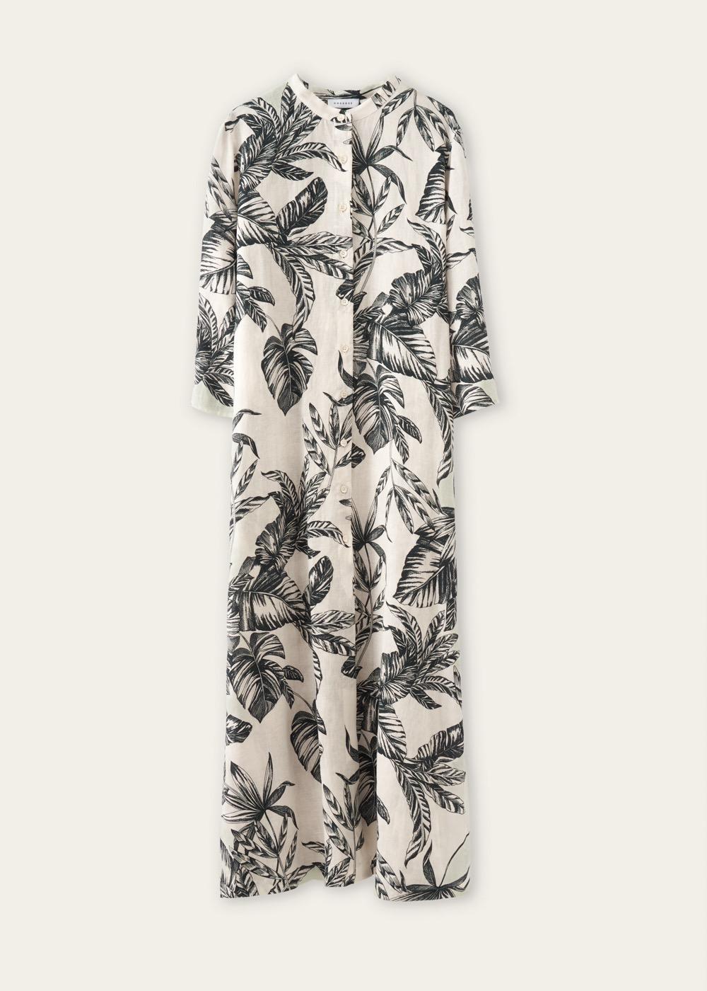 PRINTED LONG DRESS WITH SIDE SLITS