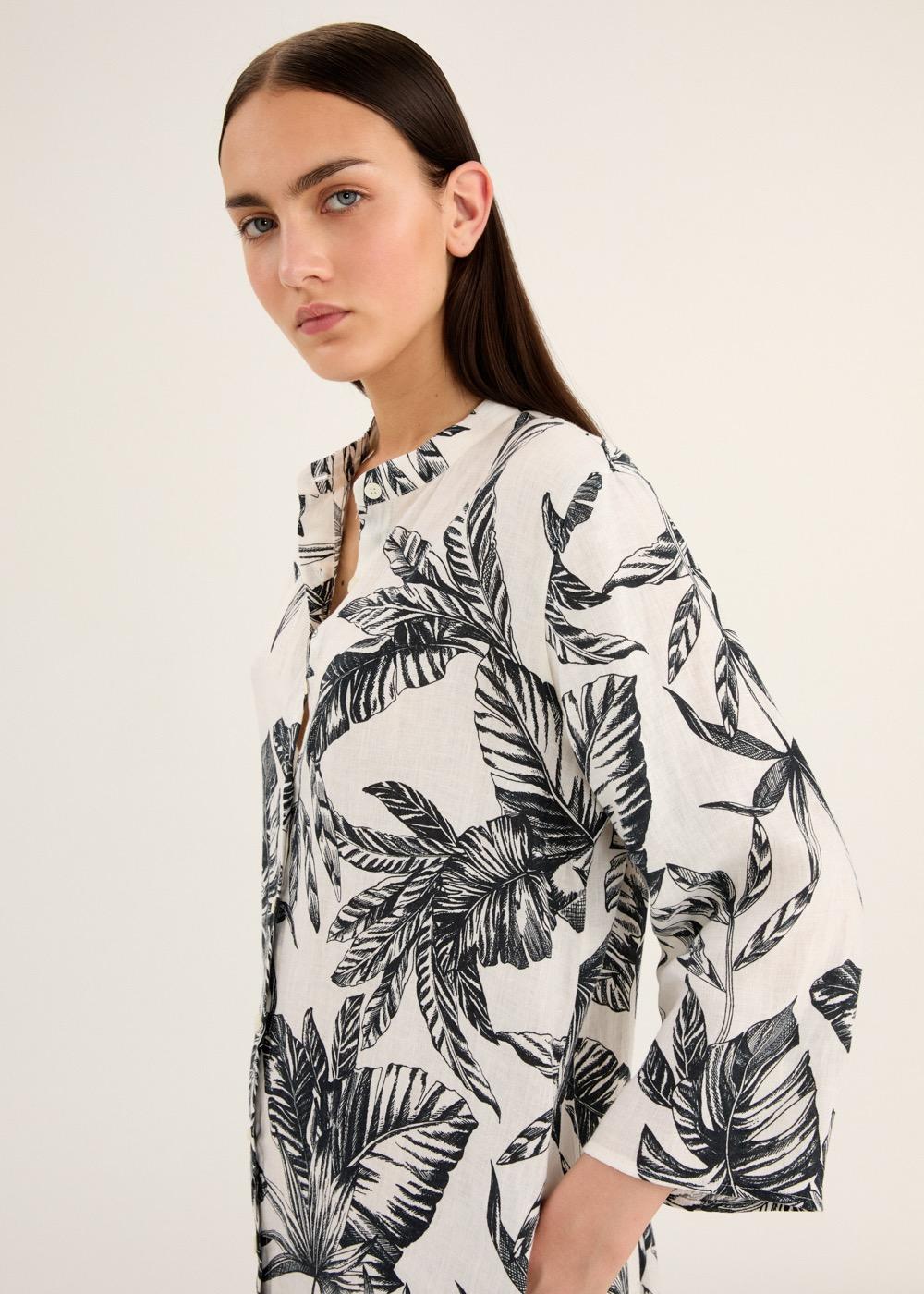 PRINTED LONG DRESS WITH SIDE SLITS