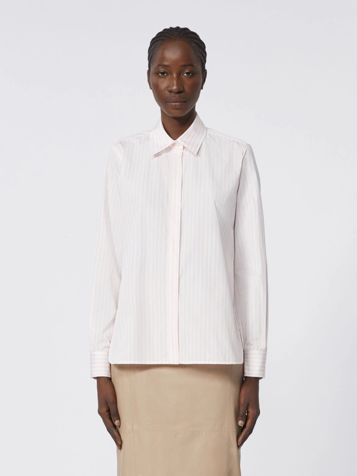 Gestreifte Hemdbluse aus Popeline