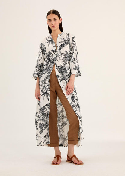 PRINTED LONG DRESS WITH SIDE SLITS