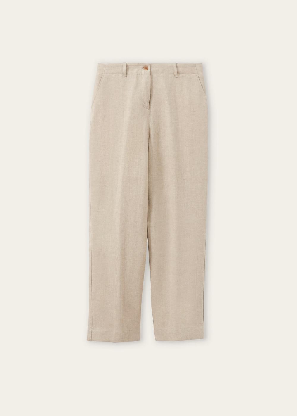 TROUSERS WITH SEMI-ELASTIC WAISTBAND AND FRONT ZIP