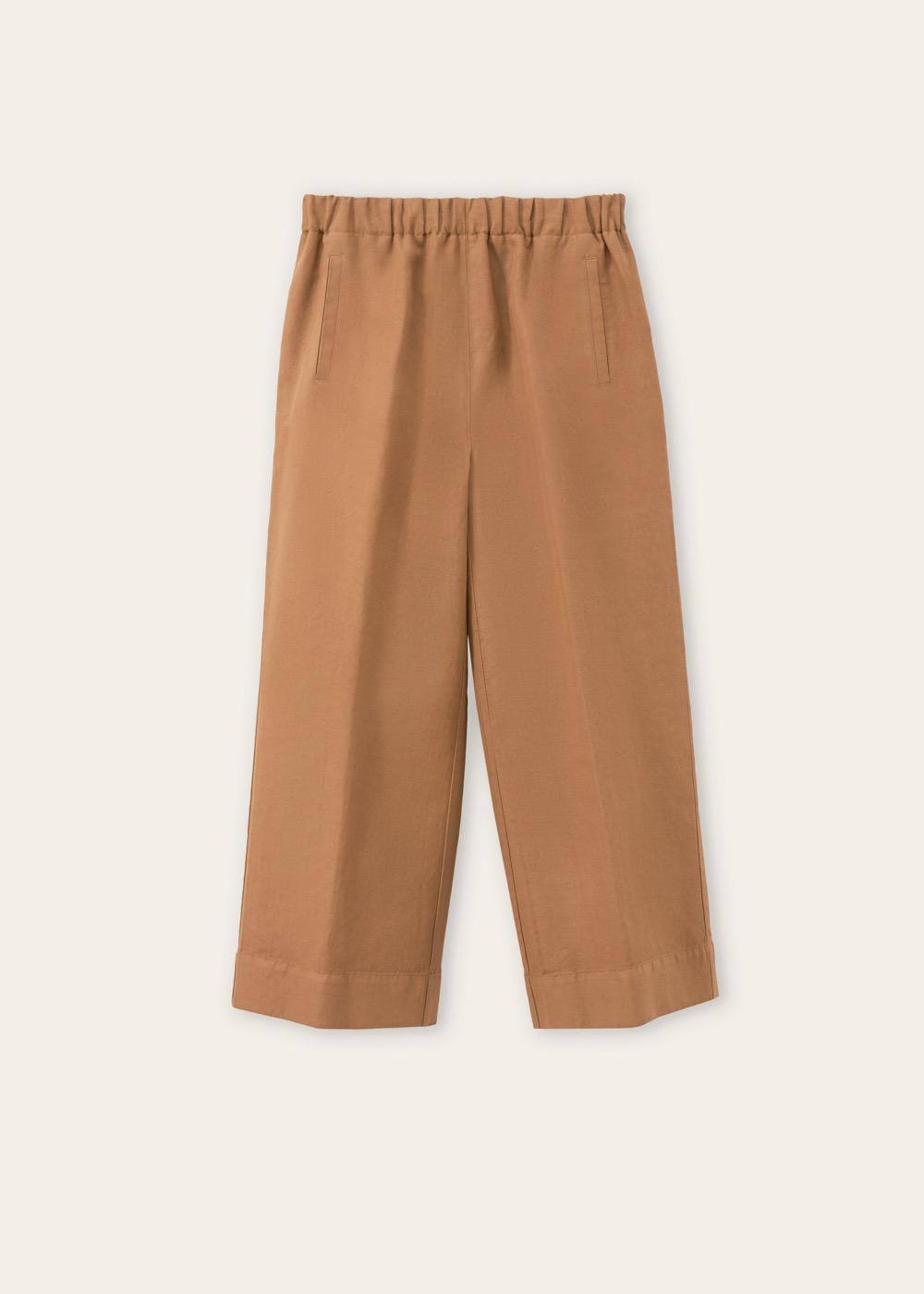 Wide-leg trousers with elastic waistband